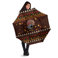 Turkey And WIne Christmas Umbrella Xmas Holiday Patterns - Wonder Print Shop