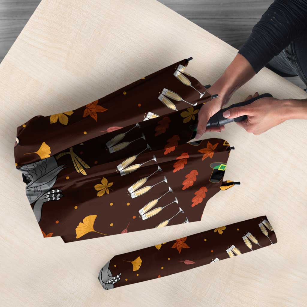 Turkey And WIne Christmas Umbrella Xmas Holiday Patterns - Wonder Print Shop