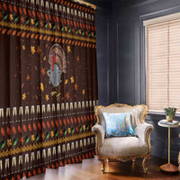 Turkey And WIne Christmas Window Curtain Xmas Holiday Patterns - Wonder Print Shop