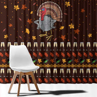 Turkey And WIne Christmas Window Curtain Xmas Holiday Patterns - Wonder Print Shop