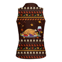 Turkey And WIne Christmas Women Sleeveless Polo Shirt Xmas Holiday Patterns - Wonder Print Shop