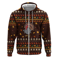 Turkey And WIne Christmas Zip Hoodie Xmas Holiday Patterns - Wonder Print Shop