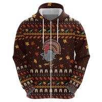 Turkey And WIne Christmas Zip Hoodie Xmas Holiday Patterns - Wonder Print Shop