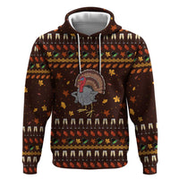 Turkey And WIne Christmas Zip Hoodie Xmas Holiday Patterns - Wonder Print Shop