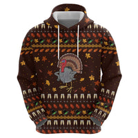 Turkey And WIne Christmas Zip Hoodie Xmas Holiday Patterns - Wonder Print Shop