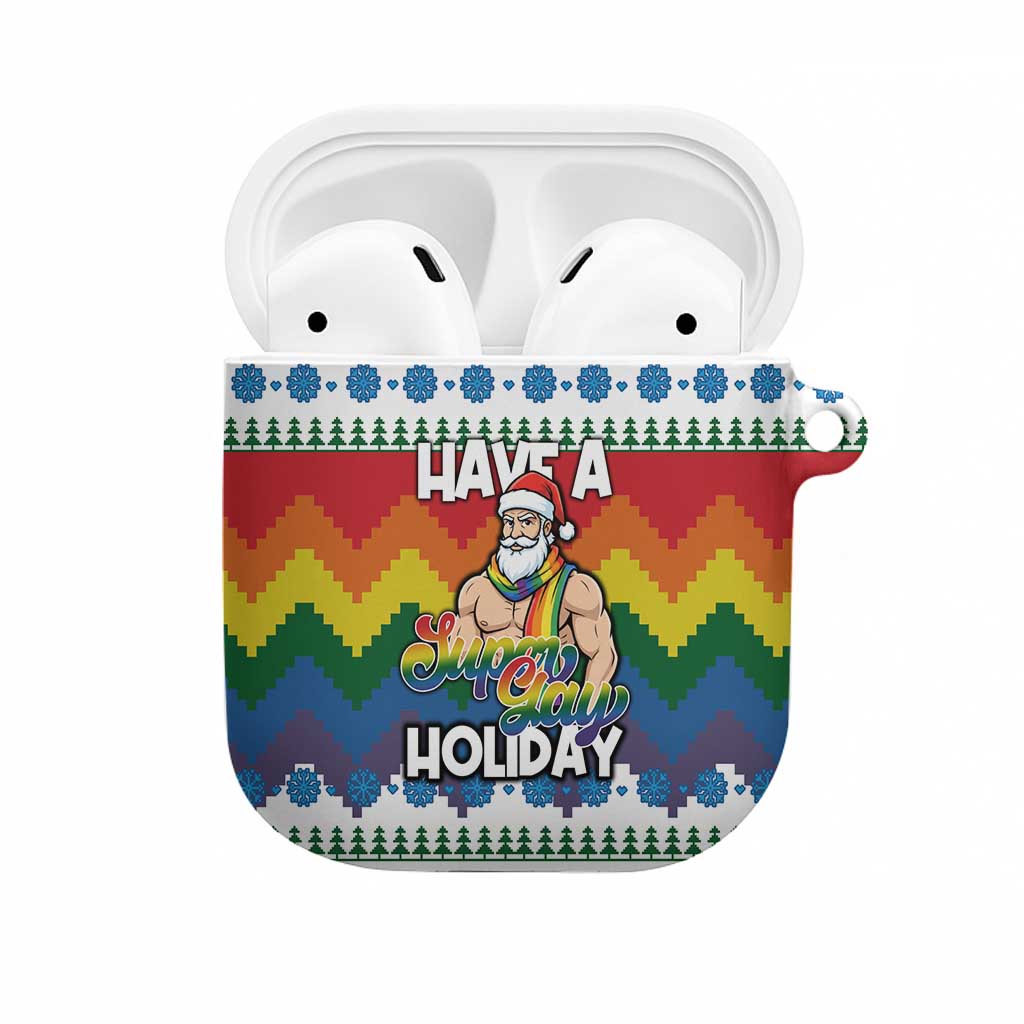 Have A Super Gay Holiday Christmas AirPods Case Xmas Holiday Patterns - Wonder Print Shop
