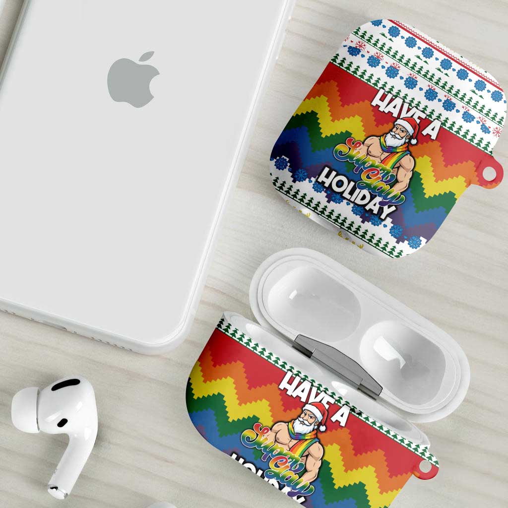 Have A Super Gay Holiday Christmas AirPods Case Xmas Holiday Patterns - Wonder Print Shop
