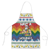 Have A Super Gay Holiday Christmas Apron Xmas Holiday Patterns - Wonder Print Shop
