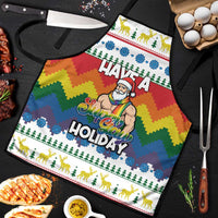 Have A Super Gay Holiday Christmas Apron Xmas Holiday Patterns - Wonder Print Shop