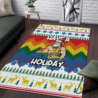 Have A Super Gay Holiday Christmas Area Rug Xmas Holiday Patterns - Wonder Print Shop