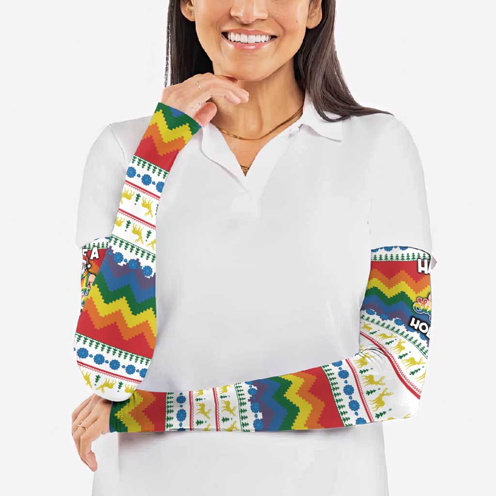 Have A Super Gay Holiday Christmas Arm Sleeves Xmas Holiday Patterns - Wonder Print Shop