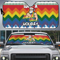 Have A Super Gay Holiday Christmas Auto Sun Shade Xmas Holiday Patterns - Wonder Print Shop