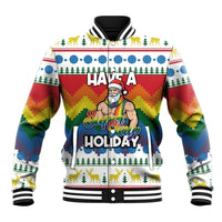 Have A Super Gay Holiday Christmas Baseball Jacket Xmas Holiday Patterns - Wonder Print Shop