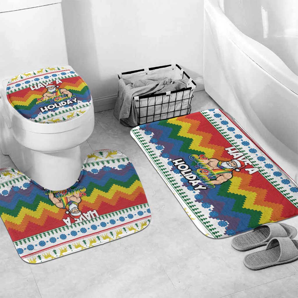 Have A Super Gay Holiday Christmas Bathroom Set Xmas Holiday Patterns - Wonder Print Shop
