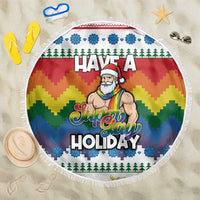 Have A Super Gay Holiday Christmas Beach Blanket Xmas Holiday Patterns - Wonder Print Shop