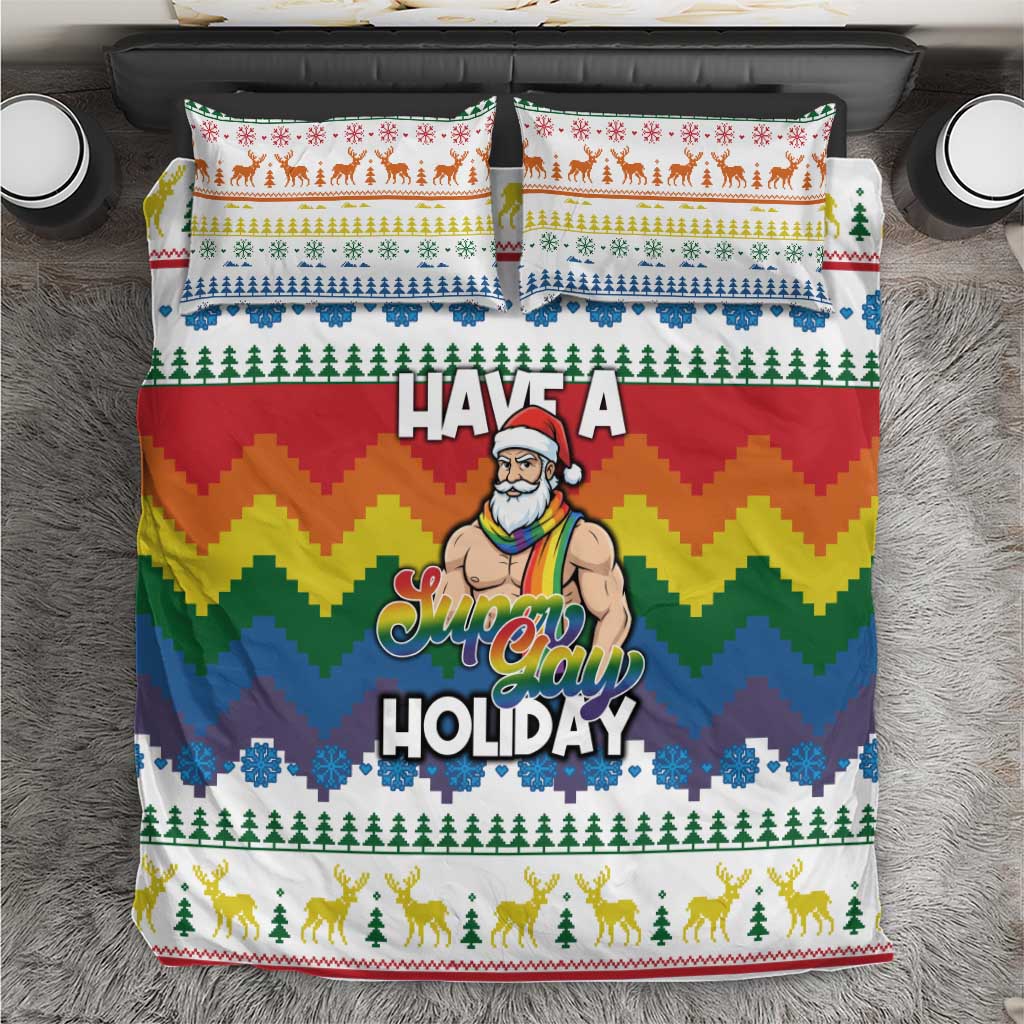 Have A Super Gay Holiday Christmas Bedding Set Xmas Holiday Patterns - Wonder Print Shop