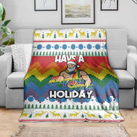 Have A Super Gay Holiday Christmas Blanket Xmas Holiday Patterns - Wonder Print Shop