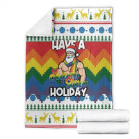 Have A Super Gay Holiday Christmas Blanket Xmas Holiday Patterns - Wonder Print Shop