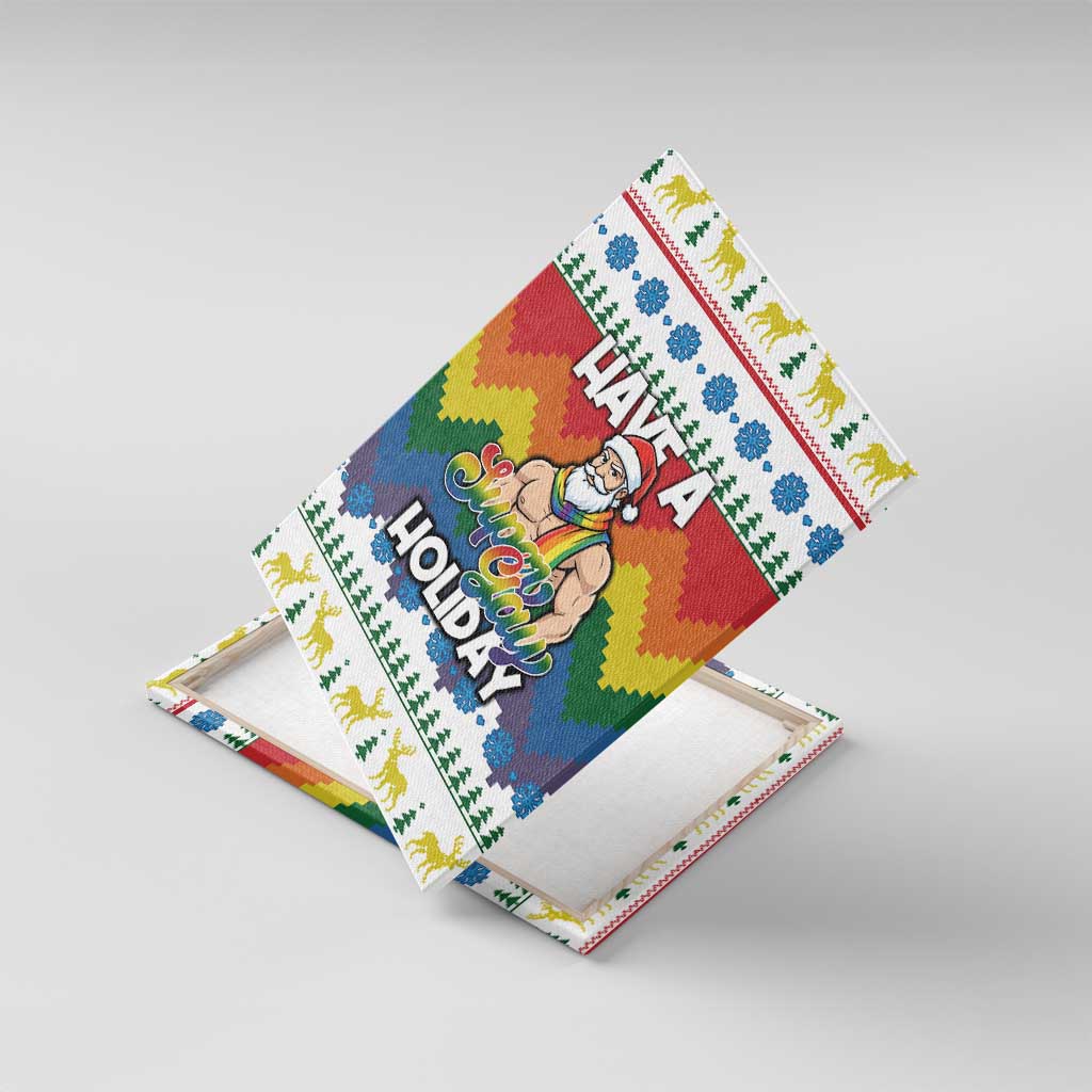 Have A Super Gay Holiday Christmas Canvas Wall Art Xmas Holiday Patterns - Wonder Print Shop