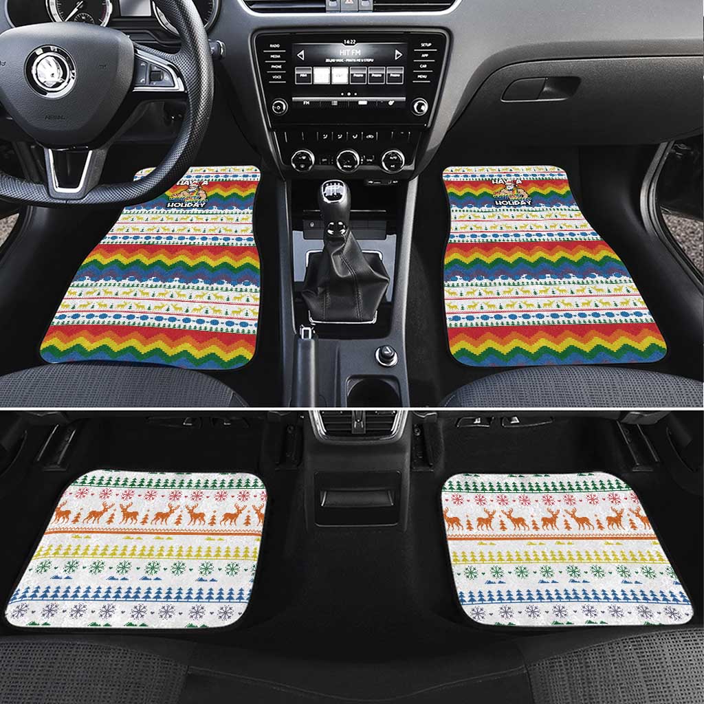 Have A Super Gay Holiday Christmas Car Mats Xmas Holiday Patterns - Wonder Print Shop