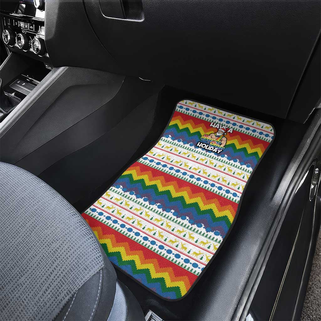 Have A Super Gay Holiday Christmas Car Mats Xmas Holiday Patterns - Wonder Print Shop