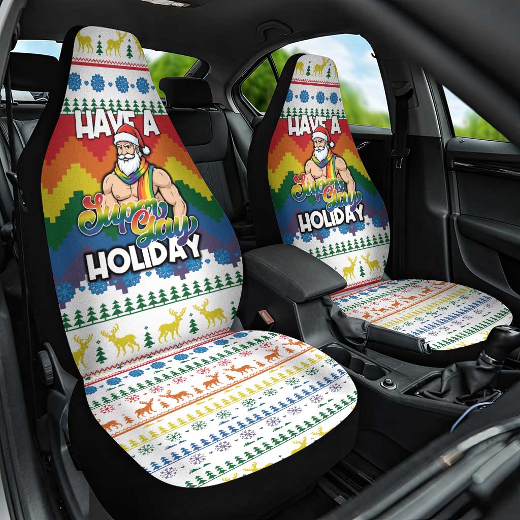 Have A Super Gay Holiday Christmas Car Seat Cover Xmas Holiday Patterns - Wonder Print Shop