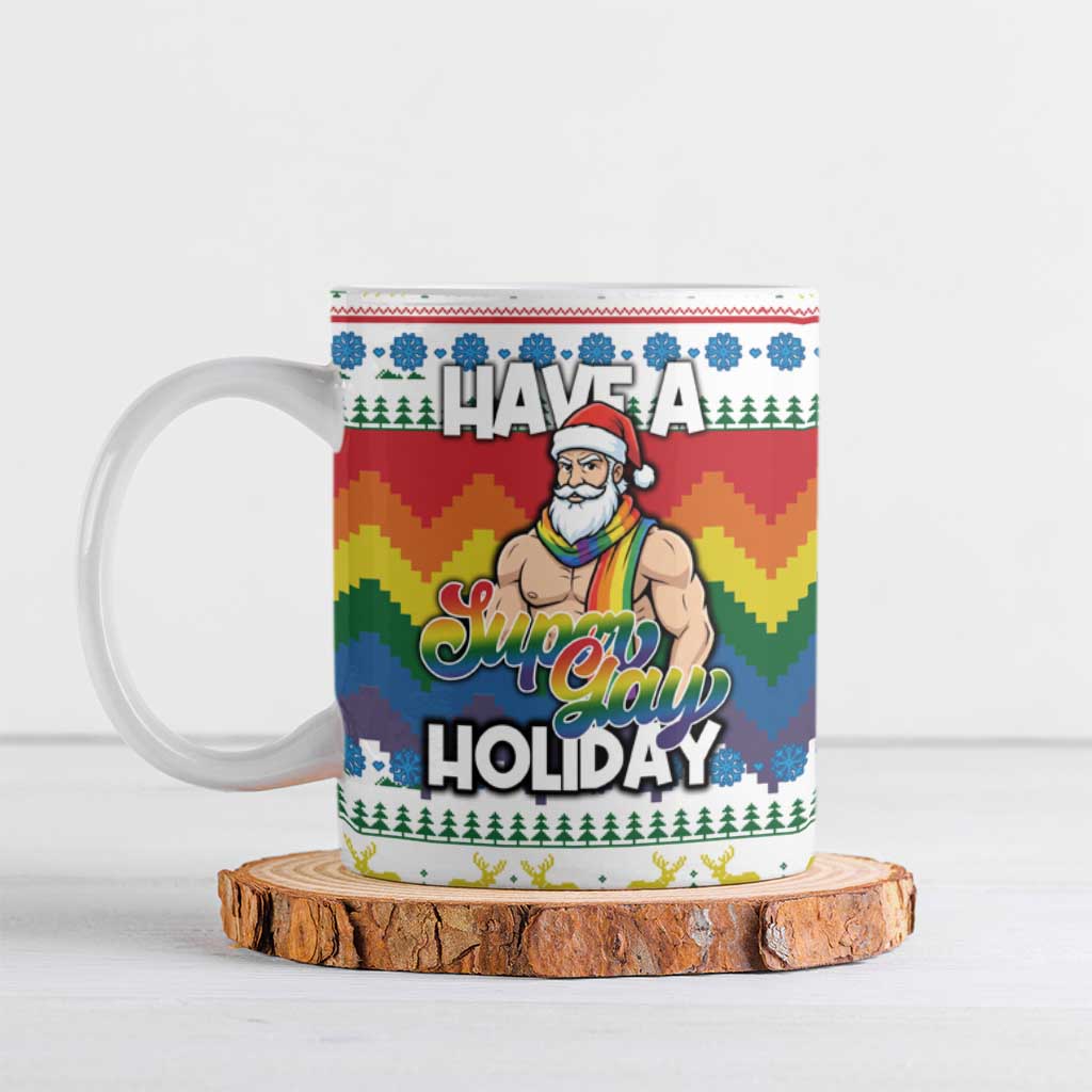 Have A Super Gay Holiday Christmas Ceramic Mug Xmas Holiday Patterns - Wonder Print Shop