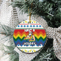 Have A Super Gay Holiday Christmas Ceramic Ornament Xmas Holiday Patterns - Wonder Print Shop