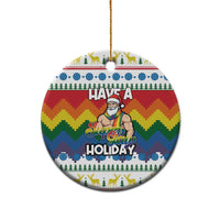 Have A Super Gay Holiday Christmas Ceramic Ornament Xmas Holiday Patterns - Wonder Print Shop
