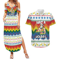 Have A Super Gay Holiday Christmas Couples Matching Summer Maxi Dress and Hawaiian Shirt Xmas Holiday Patterns - Wonder Print Shop
