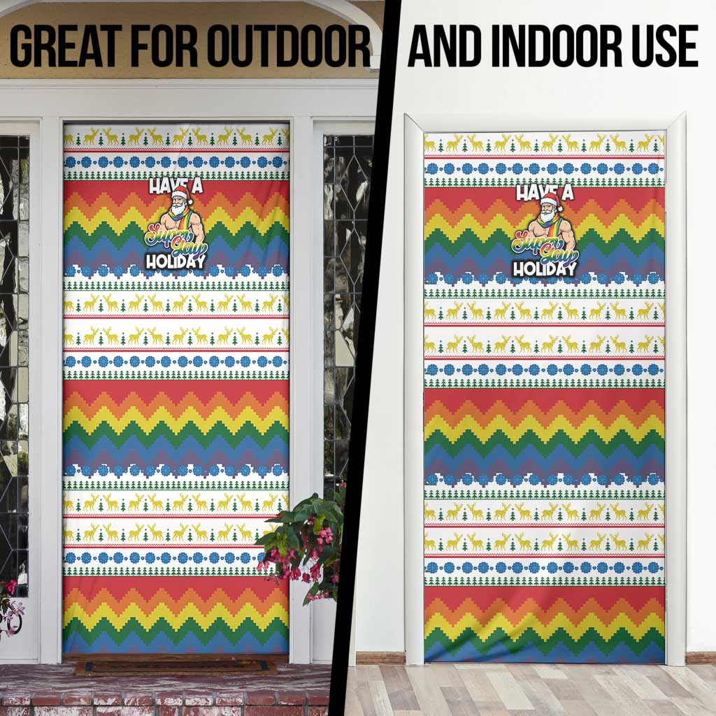Have A Super Gay Holiday Christmas Door Cover Xmas Holiday Patterns - Wonder Print Shop
