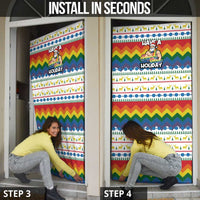 Have A Super Gay Holiday Christmas Door Cover Xmas Holiday Patterns - Wonder Print Shop