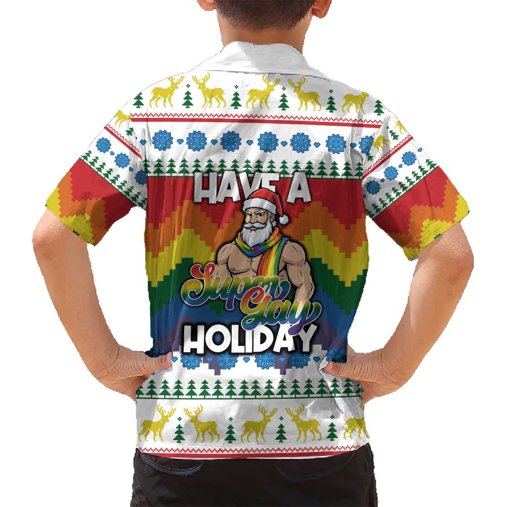 Have A Super Gay Holiday Christmas Family Matching Long Sleeve Bodycon Dress and Hawaiian Shirt Xmas Holiday Patterns - Wonder Print Shop