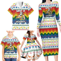 Have A Super Gay Holiday Christmas Family Matching Long Sleeve Bodycon Dress and Hawaiian Shirt Xmas Holiday Patterns - Wonder Print Shop