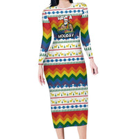 Have A Super Gay Holiday Christmas Family Matching Long Sleeve Bodycon Dress and Hawaiian Shirt Xmas Holiday Patterns - Wonder Print Shop