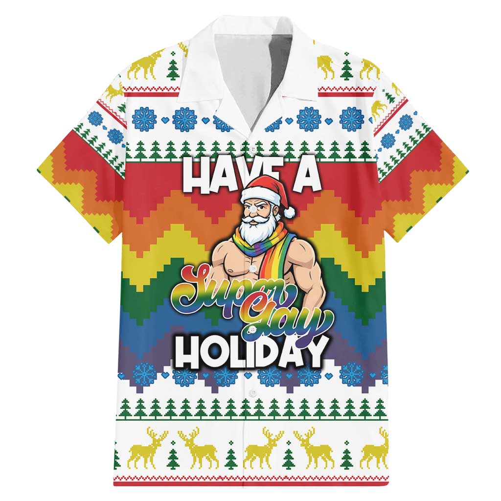 Have A Super Gay Holiday Christmas Family Matching Mermaid Dress and Hawaiian Shirt Xmas Holiday Patterns - Wonder Print Shop