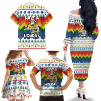 Have A Super Gay Holiday Christmas Family Matching Off The Shoulder Long Sleeve Dress and Hawaiian Shirt Xmas Holiday Patterns - Wonder Print Shop