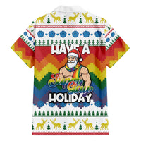 Have A Super Gay Holiday Christmas Family Matching Off The Shoulder Long Sleeve Dress and Hawaiian Shirt Xmas Holiday Patterns - Wonder Print Shop