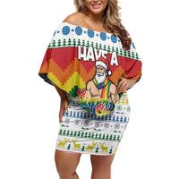Have A Super Gay Holiday Christmas Family Matching Off Shoulder Short Dress and Hawaiian Shirt Xmas Holiday Patterns - Wonder Print Shop