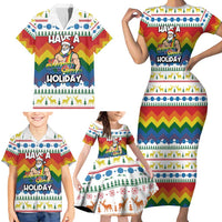 Have A Super Gay Holiday Christmas Family Matching Short Sleeve Bodycon Dress and Hawaiian Shirt Xmas Holiday Patterns - Wonder Print Shop