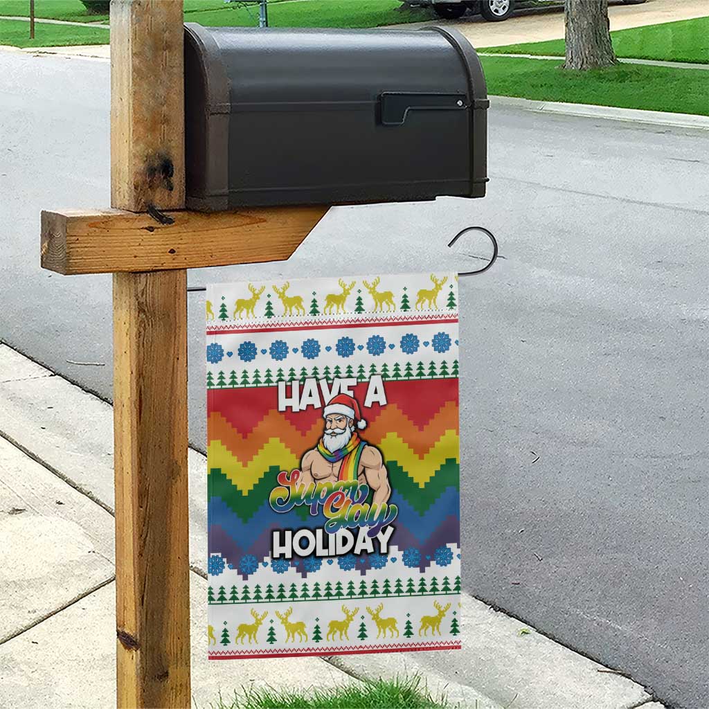 Have A Super Gay Holiday Christmas Garden Flag Xmas Holiday Patterns - Wonder Print Shop