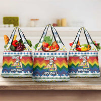 Have A Super Gay Holiday Christmas Grocery Bag Xmas Holiday Patterns - Wonder Print Shop