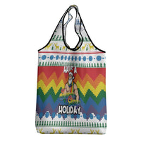 Have A Super Gay Holiday Christmas Grocery Bag Xmas Holiday Patterns - Wonder Print Shop