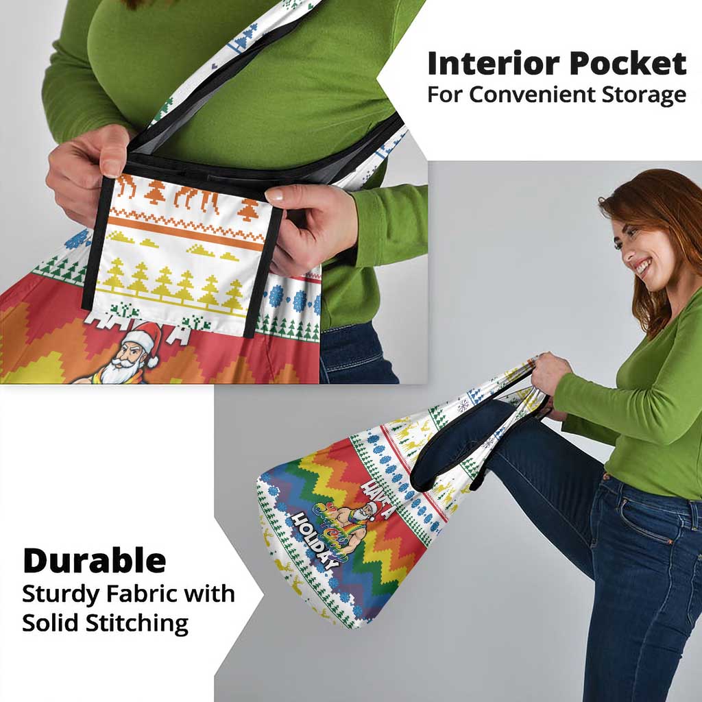 Have A Super Gay Holiday Christmas Grocery Bag Xmas Holiday Patterns - Wonder Print Shop