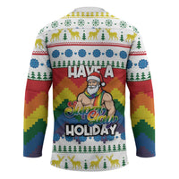 Have A Super Gay Holiday Christmas Hockey Jersey Xmas Holiday Patterns - Wonder Print Shop