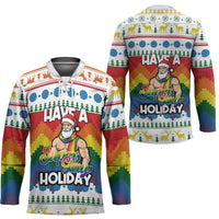 Have A Super Gay Holiday Christmas Hockey Jersey Xmas Holiday Patterns - Wonder Print Shop