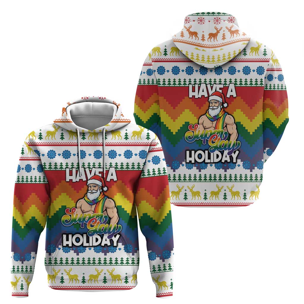 Have A Super Gay Holiday Christmas Hoodie Xmas Holiday Patterns - Wonder Print Shop
