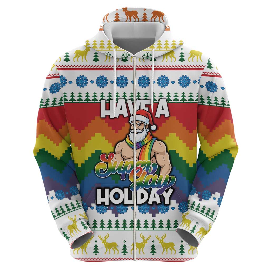 Have A Super Gay Holiday Christmas Hoodie Xmas Holiday Patterns - Wonder Print Shop