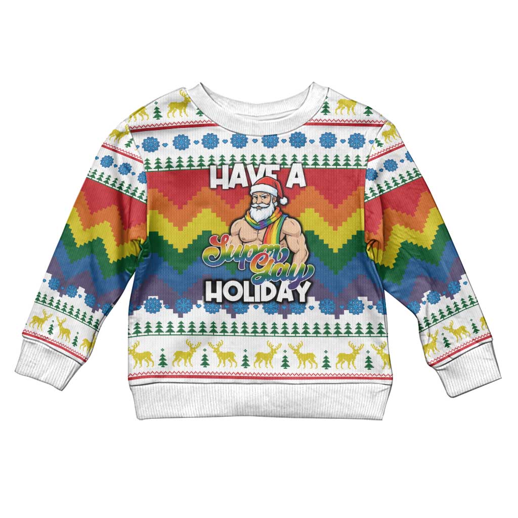 Have A Super Gay Holiday Christmas Kid Ugly Christmas Sweater Xmas Holiday Patterns - Wonder Print Shop