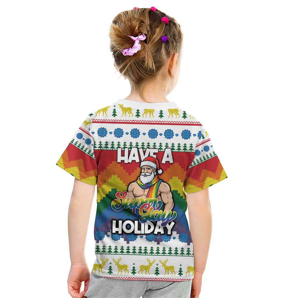 Have A Super Gay Holiday Christmas Kid T Shirt Xmas Holiday Patterns - Wonder Print Shop